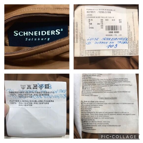 Vintage Schneiders Salzburg Coat Reversible Down Filled Sz 10 - Picture 14 of 16